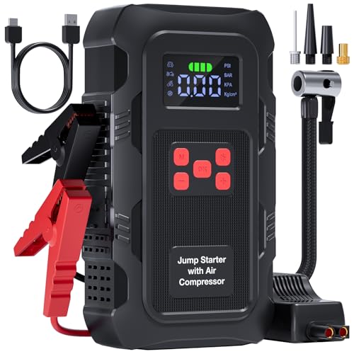 Portable 5000A Car Jump Starter with Air Compressor