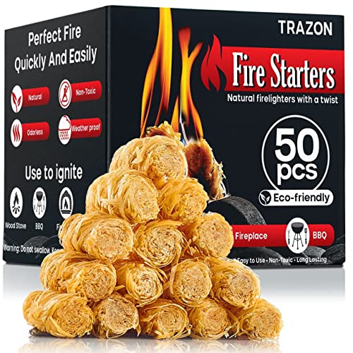 Natural Wood Fire Starters for Fireplace, Grill, Camping