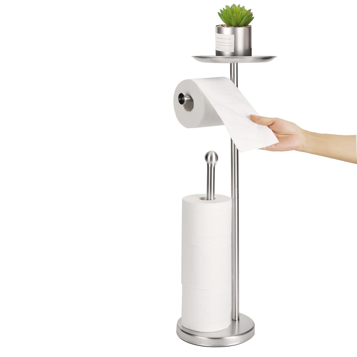 Toilet Paper Holder Stand with Phone Shelf