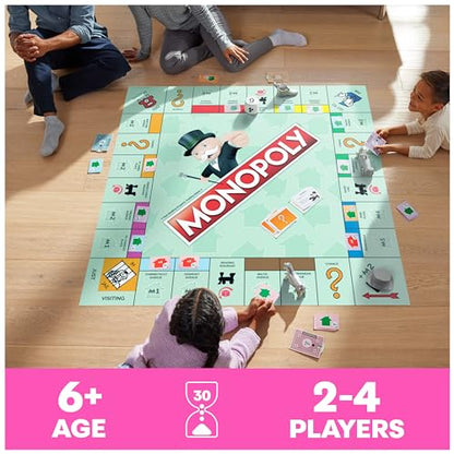 Monopoly Board Game Giant Edition Game for Kids | Family Board Game | Outdoor Games | Kids Games with Massive Board, Cards, Tokens, for Kids Ages 6+
