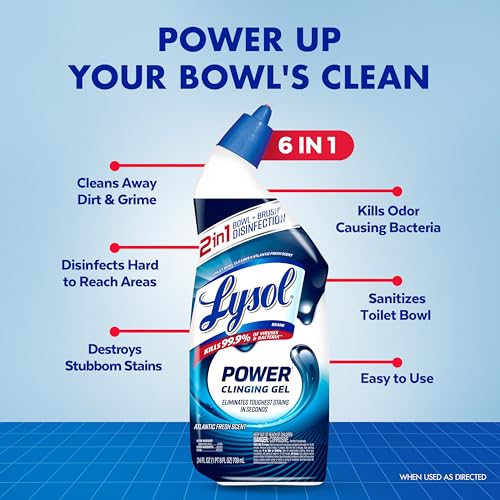Lysol Toilet Bowl Cleaner Gel, Stain Removal, 24 oz