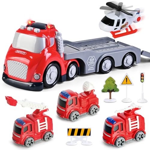 5 in 1 Fire Truck Toy with Lights and Sounds