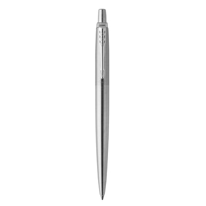 Parker Jotter Ballpoint Pen | Stainless Steel with Chrome Trim | Medium Point Blue Ink | Gift Box