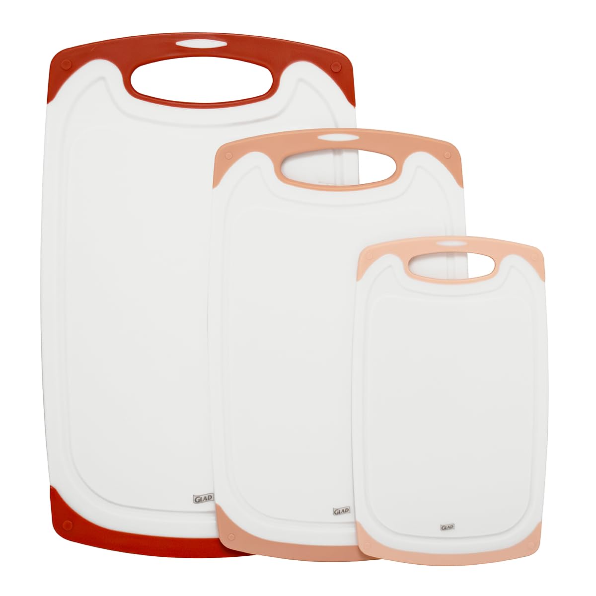 3 Piece Glad Non Slip Plastic Cutting Board Set