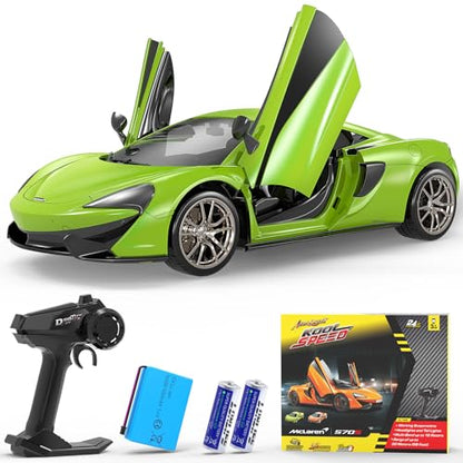 AEROQUEST McLaren Remote Control Car, 1:14 Scale McLaren RC Cars 7.4V 500mAh Officially Licensed 15Km/h Fast Toy Car with Headlight 2.4Ghz Toy Car for Adults Boys Girls Birthday Gift, Green