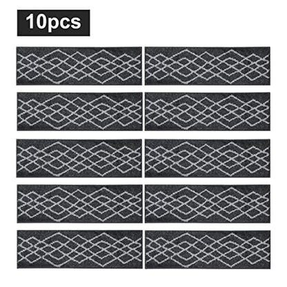 COSY HOMEER Soft Stair Treads Non-Slip Carpet Mat 28inX9in Indoor Stair Runners for Wooden Steps,Stair Rugs for Kids and Dogs, 100% Polyester TPE Backing 10pcs,Black,Rhombus