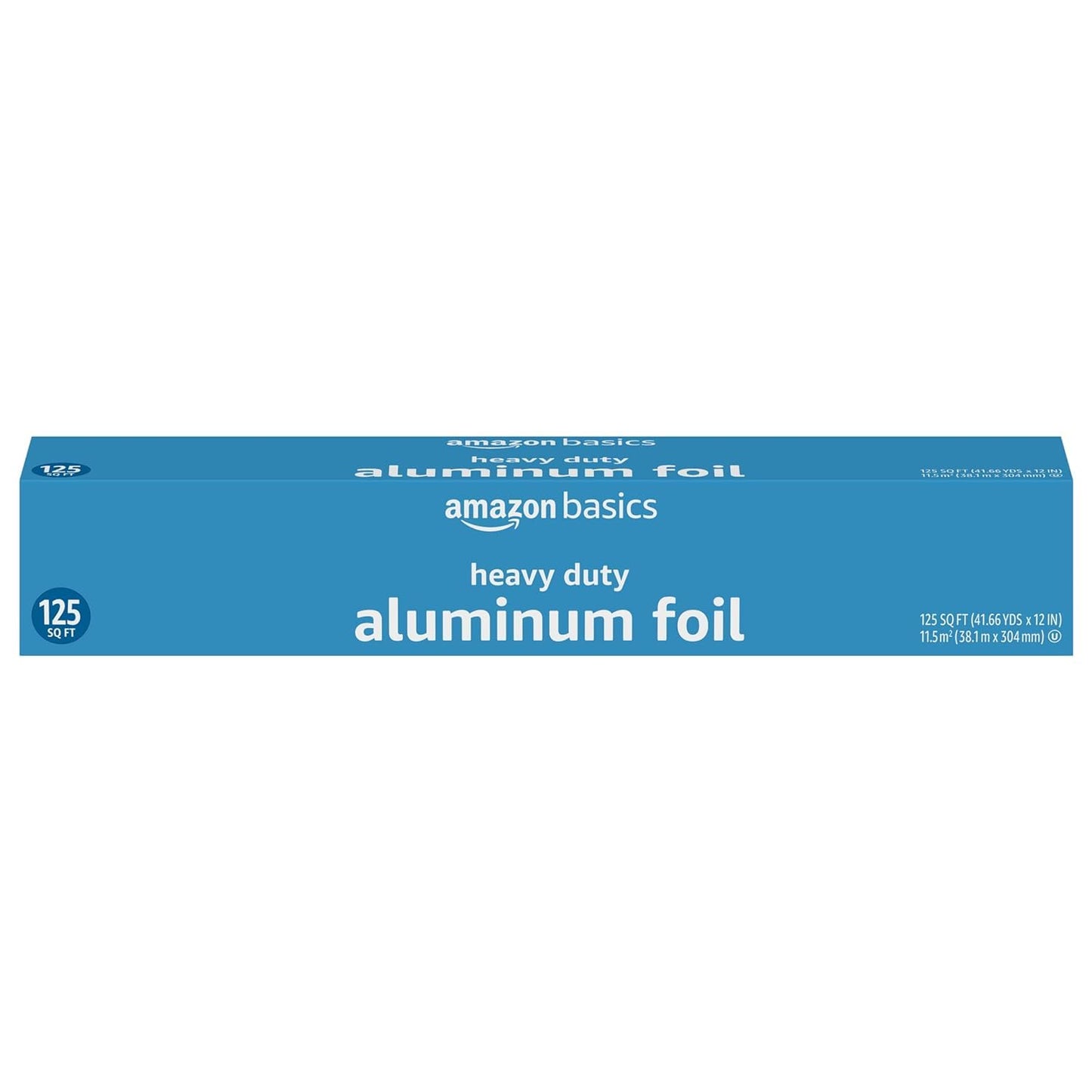 Amazon Basics Heavy Duty Aluminum Foil, 125 Sq Ft, Pack of 2