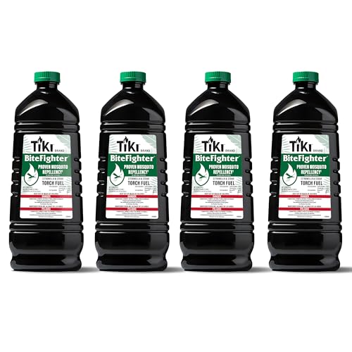 4 Pack TIKI BiteFighter Mosquito Repellent Torch Fuel