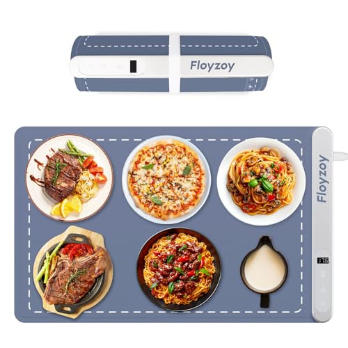 Electric Food Warming Mat, 6 Temp Levels, Timer, Rollable