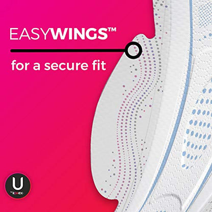 U by Kotex CleanWear Ultra Thin Feminine Pads with Wings, Regular Absorbency, 32 Count