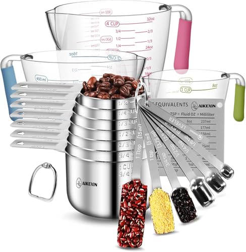 20 Piece Stainless Steel Measuring Cups and Spoons