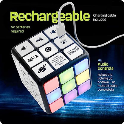 Ninja Blast Rechargeable Game Activity Cube - 9 Fun Brain & Memory Games - Cool Toys for Boys and Girls - Birthday Gifts for Ages 6-12+ Year Old Kids Tweens & Teens - Best Boy & Girl Toy Gift Ideas