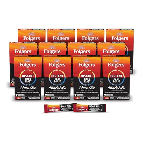 12 Pack Folgers Black Silk Instant Coffee Packets (OU)