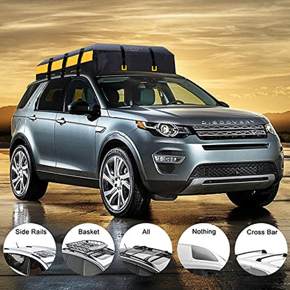 SHIELD JACKET Car Rooftop Cargo Carrier (15 Cubic Feet) - Waterproof Rooftop Bag for Cars, Vans and SUVs - Great for Travel or Off-Roading - Double Vinyl Construction, Easy to Use (Yellow)
