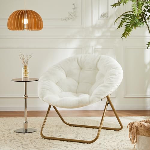 DUMOS Comfy Faux Fur Saucer Chair