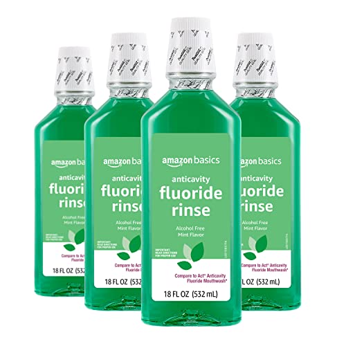 4 Pack Anticavity Fluoride Mouthwash Alcohol-Free 18oz