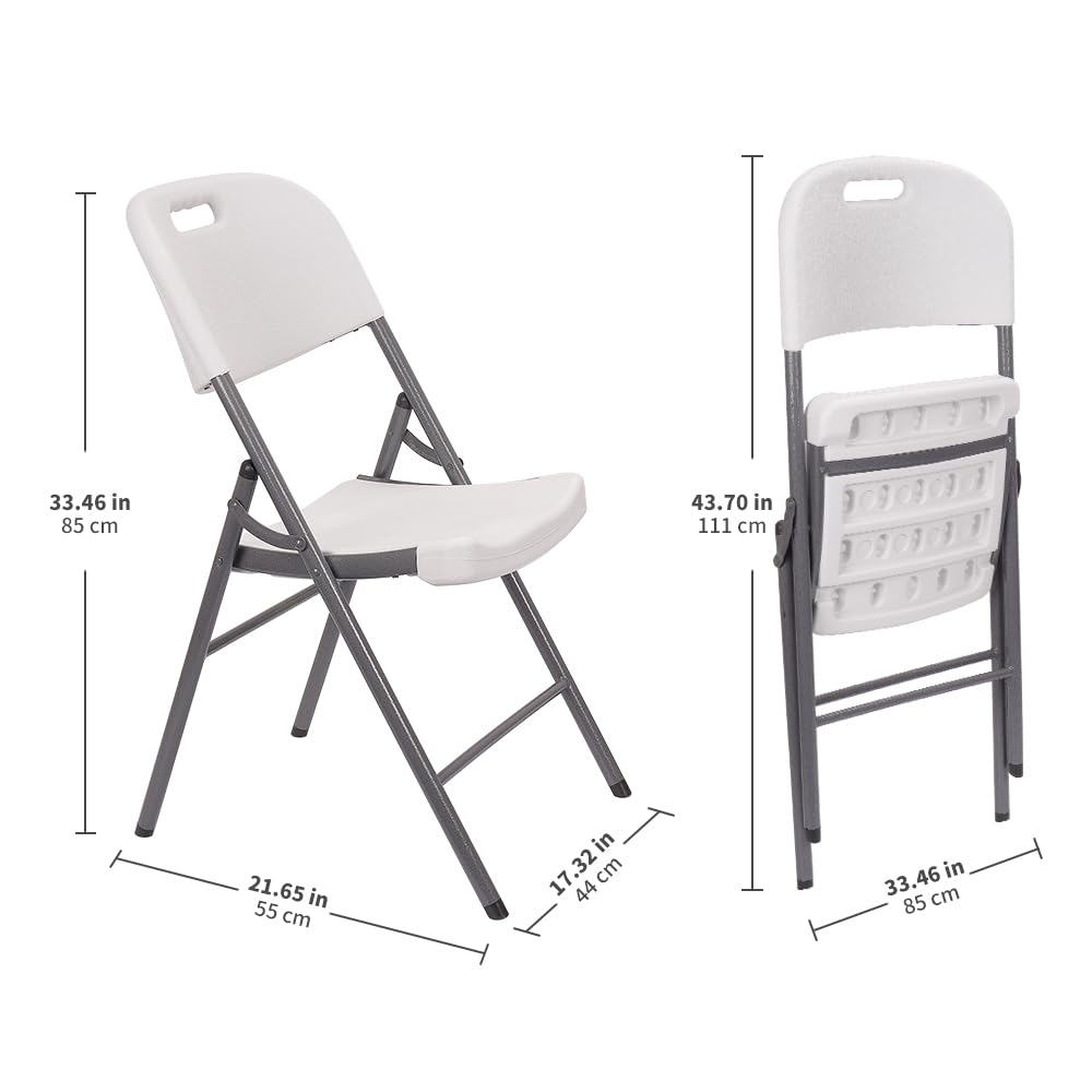 Fancial Outdoor backrest, Portable Folding Suitable for Multiple scenarios Chair, 6-Pack, White