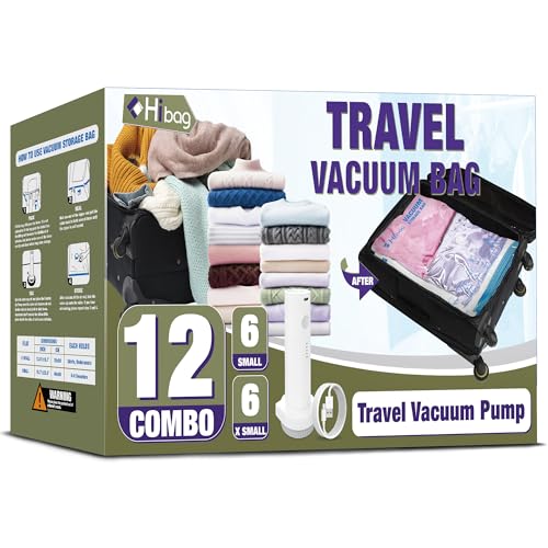 12 Pack Travel Vacuum Storage Bags with Electric Pump