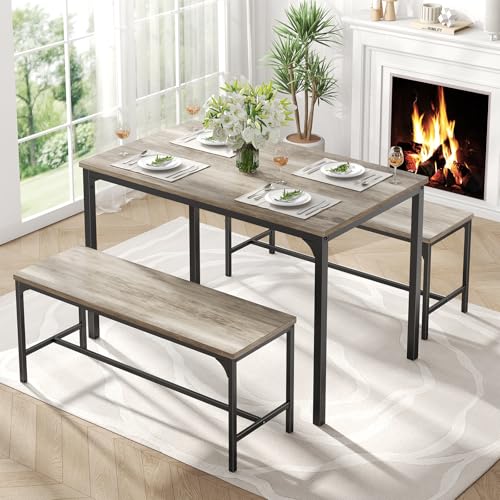 4 Piece Dining Table Set with Bench