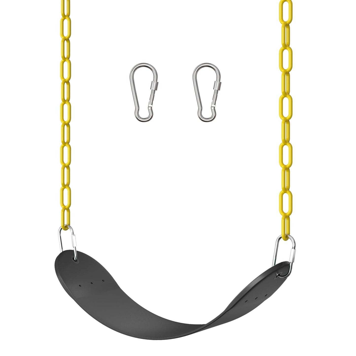 EVA Soft Plastic Swing Set, AGPTEK Swing Seat with 66 Inch Heavy-Duty Rust-Resistant Chains-Black