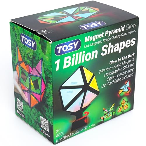 15 Piece Magnetic Glow Pyramid Puzzle STEM Toy