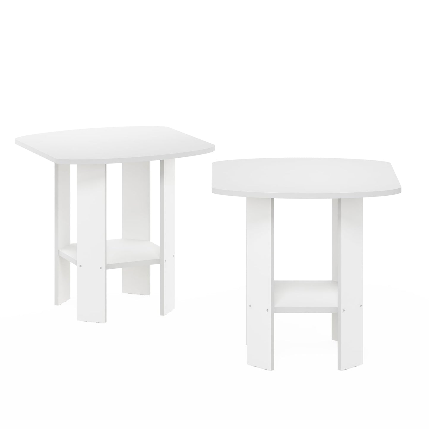 Furinno 2-Pack Simple Design End Tables, White