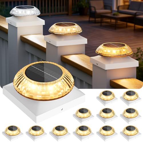 12 Pack Solar Fence Post Cap Lights