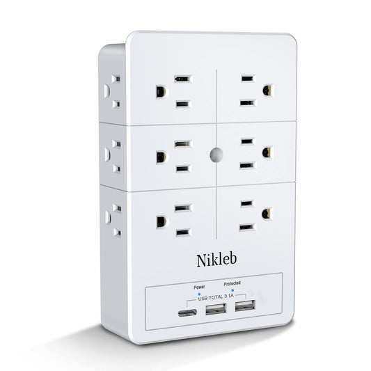 Nikleb Surge Protector with USB Ports, 3.1A