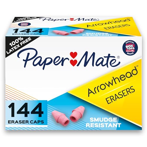 144 Count Paper Mate Arrowhead Cap Erasers