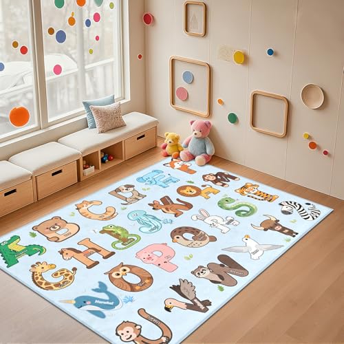 3x5 Educational Alphabet Animal Kids Rug