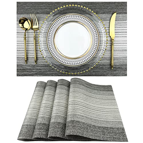 4 Pack Heat-Resistant Washable Woven Placemats