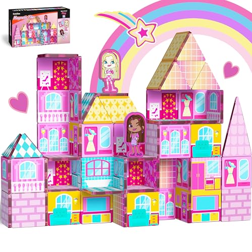 Magnetic Tiles Dollhouse Building Blocks STEM Toy Set
