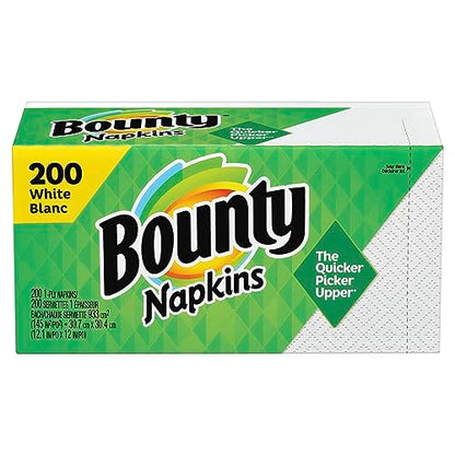 Bounty Paper Napkins, White, 1 Pack, 200 Sheets per Pack