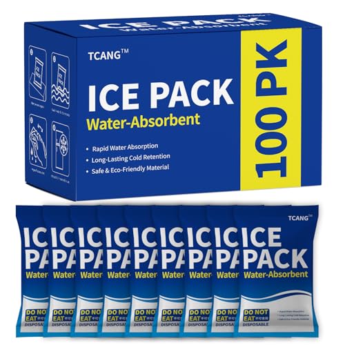 100 Pack Disposable Ice Packs for Coolers Lunch Boxes