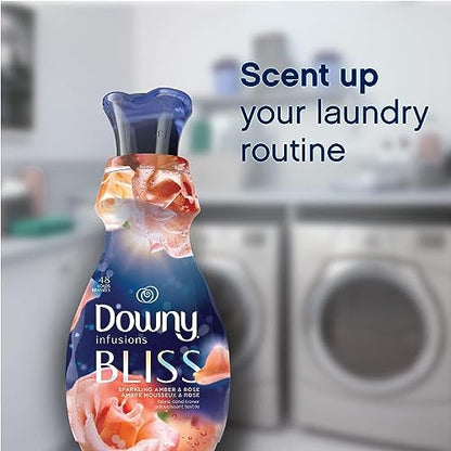 Downy Infusions Laundry Fabric Softener Liquid, Bliss, Sparkling Amber & Rose, 56 Fl Oz