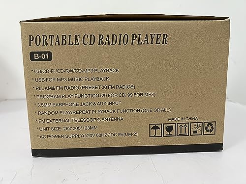 Gueray Portable CD Player Boombox with Bluetooth
