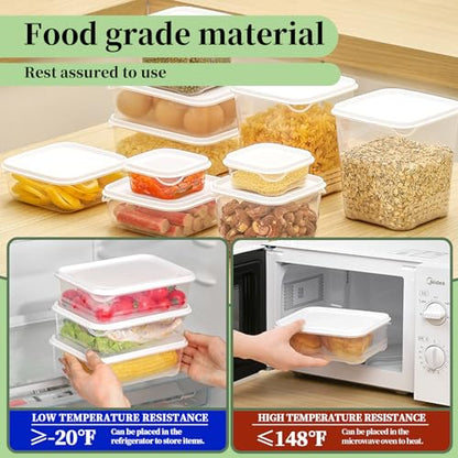 HMINYIYI 36-Piece Food Storage Containers with lids(18 Containers & 18 Lids), Plastic Food Containers for Pantry & Kitchen Storage and Organization, BPA-Free, Leak Proof, White