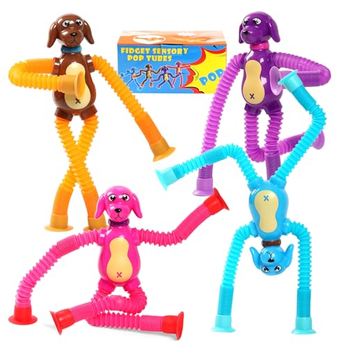 4 Pack Dog Pop Tube Sensory Fidget Toys