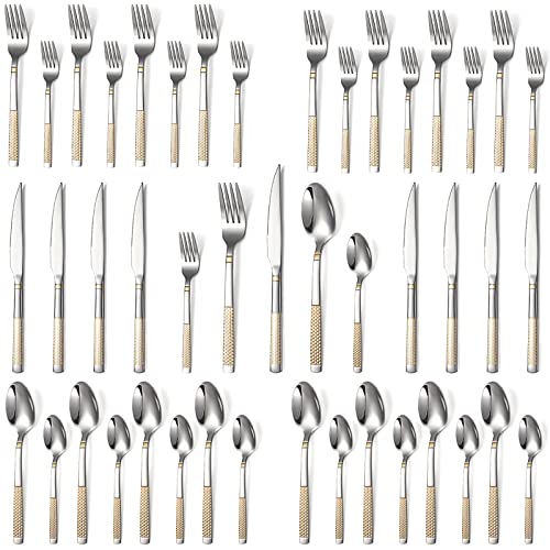 40 Piece Stainless Steel Silverware Flatware Set