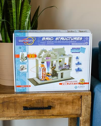 Snap Circuits BRIC: Structures | Brick & Electronics Exploration Kit | Over 20 Stem & Brick Projects | Full Color Project Manual | 20 Parts | 75 BRIC-2-Snap Adapters | 140+ BRICs