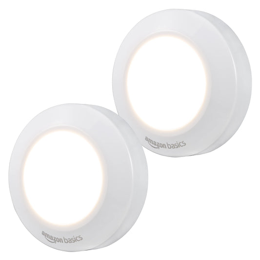 2 Pack Amazon Basics LED Puck Lights