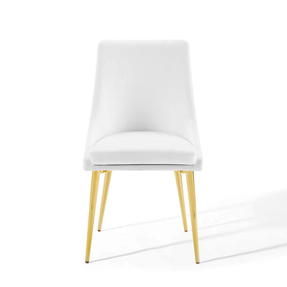 Modway Viscount Modern Accent Performance Velvet Dining Chair, White
