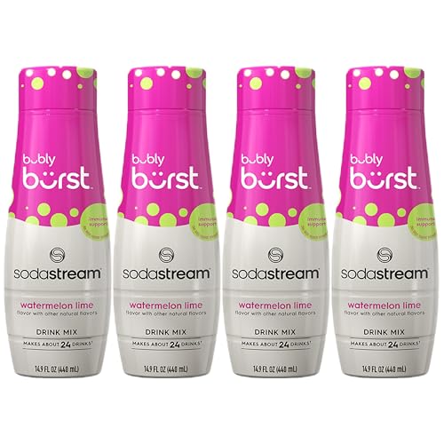 4 Pack SodaStream Bubly Burst Watermelon Lime Drink Mix