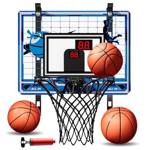tinytrek Electronic Over-the-Door Mini Basketball Hoop