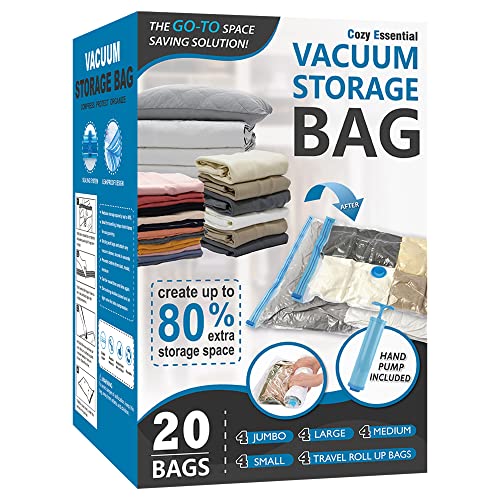 20 Pack Vacuum Storage Bags Space Saver Compression