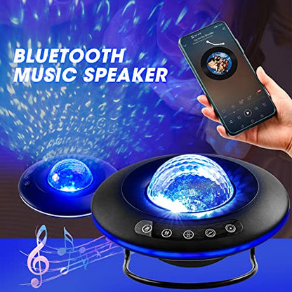 LooEooDoo Star Projector, Galaxy Starry Projection Lamp, Bluetooth Speaker Aurora Lighting with Timer and Remote Control, LED Sky Night Light for Kids Bedroom, Gaming Decor, Home Theater, Ceiling