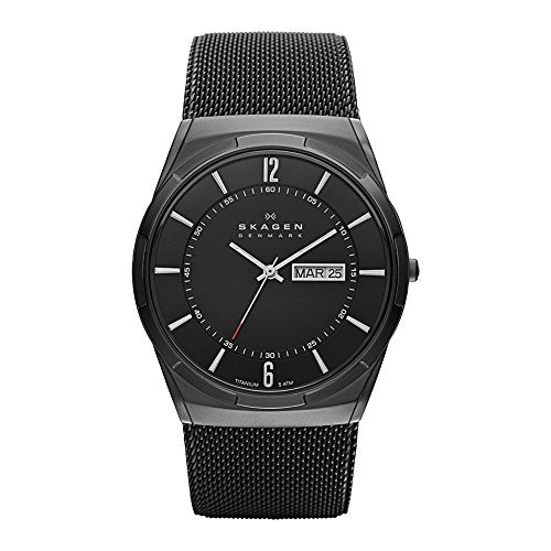 Skagen Titanium Mesh Band Day Date Watch