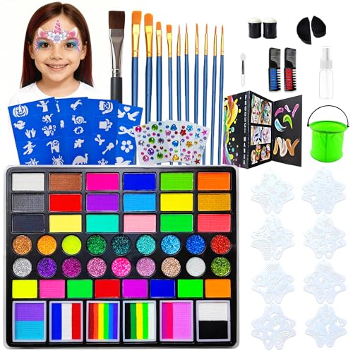 50 Color Kids Water Activated Face Paint Kit
