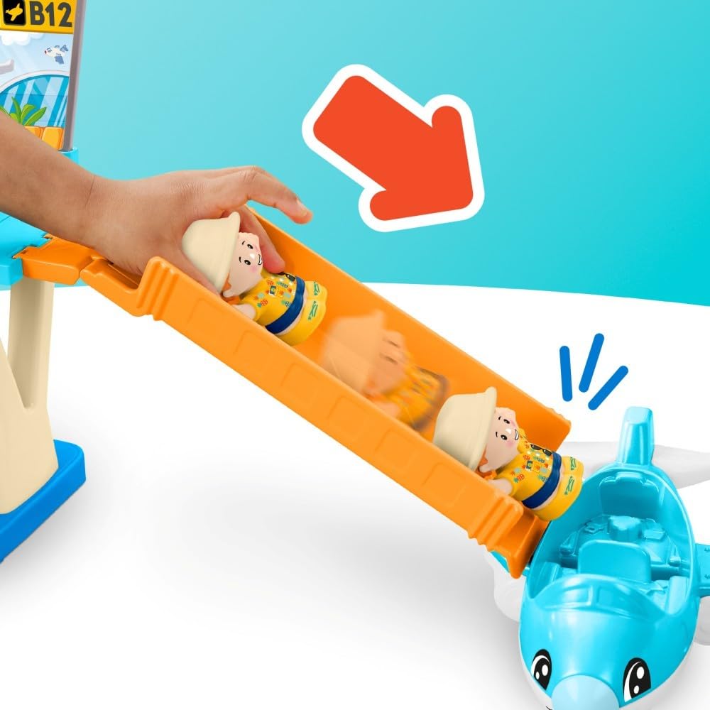 Fisher-Price Little People Toddler Toy Everyday Adventures Airport Playset with Airplane for Preschool Pretend Play Ages 1+ Years