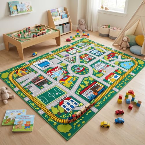 3x5 Kids City Road Play Rug